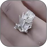 Naturepernulo Feather Thorns Rings for Women Adjustable Thorn Branch Rings