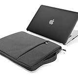 GMYLE MacBook Air 13 Inch Case A1466 A1369 Old Version 2010 2017 and 13 13.3 Inch Handle Carrying Sleeve Bag 2 in 1 Set (Black)