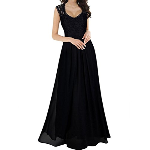 Caopixx Wedding Dresses Deep V-Neck Lace Vintage Ball Gown Sweetheart Bridal for Women's Dress (Asia Size XL, Black)