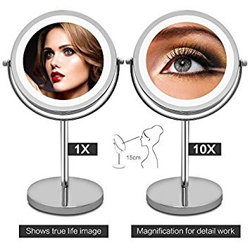 image for AMZTOLIFE Vanity Mirror with Light 10x Magnified Lighted Makeup Mirror