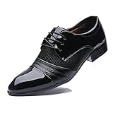 Rainlin Men's Breathable Leather Lined Perforated Dress Oxfords Shoes