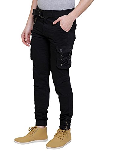 verticals men's dori style cotton relaxed fit zipper cargo pants
