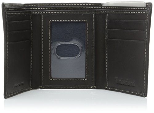 Timberland Men's Hunter Trifold Wallet, Black, One Size