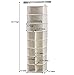 Household Essentials Hanging Shoe Organizer, Natural Canvas, With Clothes Storage, 10 Pockets and 3 Shelves, Collapsible, Cream
