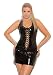 Vinyl Queen Size Minidress That Laces Up-black-3x