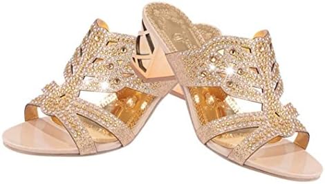 Alixyz Women's Sandals Slippers Crystal Rhinestone Handmade Platform Wedge Slippers Shoes