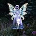 Exhart Garden Solar Lights, Decorative Angel Garden Stake, 12 LEDs, Cute Yard and Pathway Decor, Blue, 4 x 34 Inch