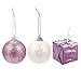 Juvale 35-Pack Christmas Tree Decorations - Glittery Xmas Ornaments in 3 Assorted Ball and Gift Box Designs - Perfect Festive DecorEmbellishments, Pink and White