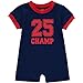 Wan-A-Beez Baby Boys' 2 Pack Graphic Short-Sleeve Romper - Red/Navy - Football - 3/6 Months