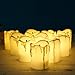 YJY Unique Black-Wick Flameless LED Tea Light Candles, Realistic Bright for Seasonal Festival Celebration, Electric Battery Fake Candle Birthday Pray Decor, 12 Pack(Simulation Yellow)