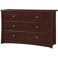 Storkcraft Crescent 6 Drawer Dresser, Espresso, Kids Bedroom Dresser with 6 Drawers, Wood and Composite Construction, Ideal for Nursery Toddlers Room Kids Room