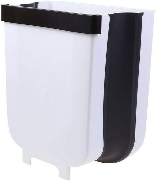 Hanging Trash Can,Foldable Waste Bin Folded For Kitchen Cabinet Door Home Garden Office School Kitchen BathroomHousehold Kitchen Folding Trash Bin Cabinet Door Wall Hanging Debris Bucket Car Hanging W