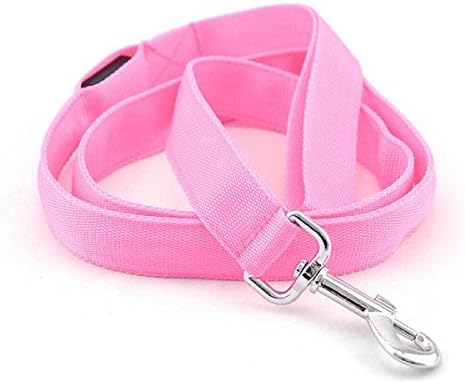 2017 Pet Supplies Nylon Ribbon Pet Cat Led Dog Leash Night Safety Glow Leash Flashing Lighting Up Electric Collar (Pink)