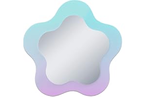 Svartur Iridescent Magnetic Locker Mirror, Shatterproof 7" X 7" Magnetic Flower Mirror for Locker, Cute Decorative Locker Accessories for School Locker, Refrigerator, Home Decor