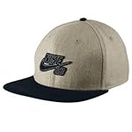 Nike Mens SB S+ Raw Canvas Pro Snapback Hat Bamboo/Black/Pine Green