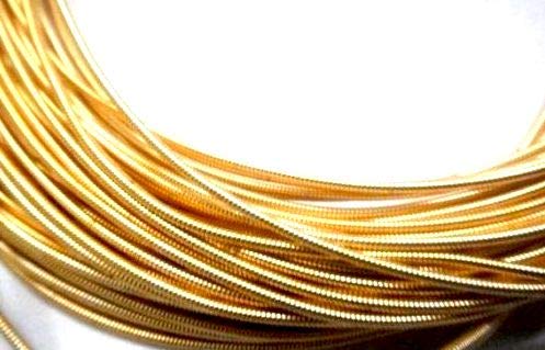 Gold - 120 Inches Stiff Jaseron French Metal Wire Gimp Coil Bullion Purl - 3 Meters