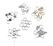 yueton 35pcs Silver Ring Shell Hands Cross Leaves Star Pendant Rings Set Hair Clips Headband Hair Accessories