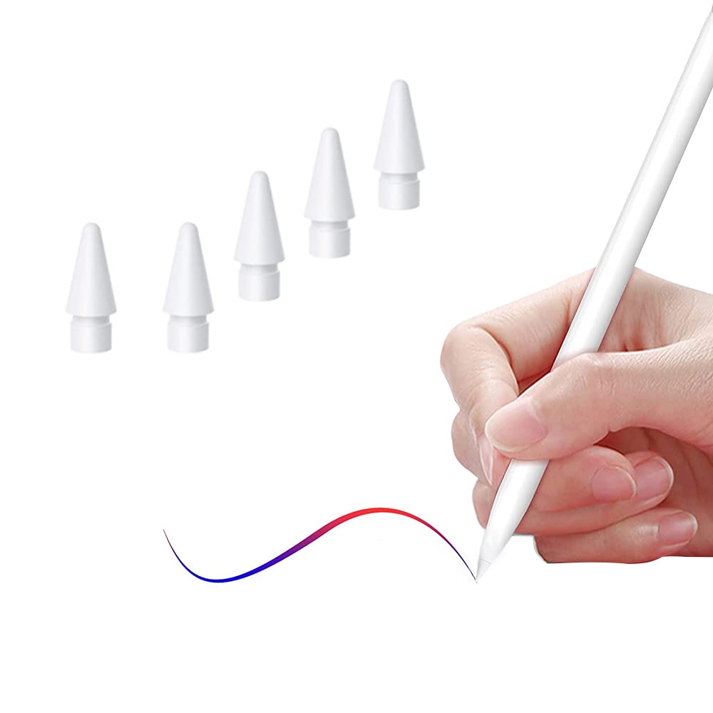 Tucana Pen Tips Nips Compatible for iPad Pencil 1st & 2nd Generation (White 5-Pack)