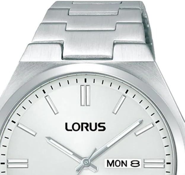 RH399AX9 - Relógio analógico de quartzo masculino com bracelete em aço inoxidável, prata, pulseira