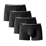 Lapasa Men's Pouch Trunk Micro Modal Low Rise Boxer Brief (Pack of 4 pcs) Light Black S