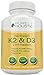 Vitamin D3 5000IU with K2 (MK7), Great Value 150 Vitamin D3 K Capsules, Easy to Swallow Vitamin D and K Supplement, Non GMO Vitamin D & K Complex primary