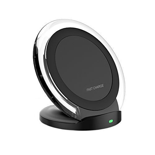 Fast Wireless Charger - Evershop Qi Wireless Charging Stand for Samsung Galaxy Note 8 S8 Plus S8+ S8 S7 Edge Note 5 and Standard Charge for iPhone X iPhone 8 iPhone 8 Plus-No AC Adapter