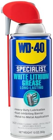 WD-40 Specialist White Lithium Grease Spray with SMART STRAW SPRAYS 2 WAYS, 10 OZ