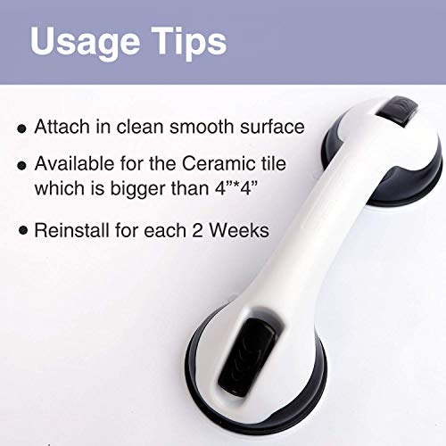 HomeKaren 12" Suction Grab Bars 2 Pack, Shower Handles for Handicap