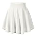 Urban CoCo Women's Basic Versatile Stretchy Flared Casual Mini Skater Skirt (Medium, White)