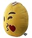 KINREX Emoji Pillow Toys For Kids And Adults - Blowing Kisses Yellow Pillow Cushion - Birthday Presents For Boys, Girls, And Adults - 35 cm