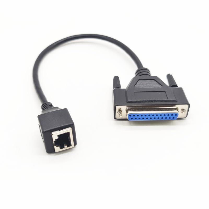 Photo 1 of 0.98 ft RJ45 to DB25 Female Network Cable, DB25 Female to RJ45 Female Connection Cable 8P8C to DB25 Debugging Cable Network Switch Industrial Control Cable for Switch, Routers, Computers (0.3Meter)