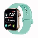VATI Sport Band Compatible for Apple Watch Band 38mm 40mm, Soft Silicone Sport Strap Replacement Bands Compatible with 2019 Apple Watch Series 5, iWatch 4/3/2/1, 38MM 40MM S/M (Marine Green)