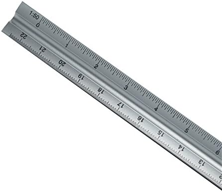 12 "Triangle Architect Size Aluminum Drafting Scale,-Ideal for Architects, Engineers, Draftsmen and Students
