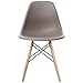 2xhome Modern Plastic Side Dining Chairs No Arms with Back Natural Wood Wooden Legs, Grey