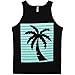 Mens Black Palm Tree Shadow Tank Top Shirt L