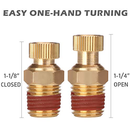 Hromee 5 Piece 1/4 Inch Compressor Air Tank Port Fittings Drain Valve