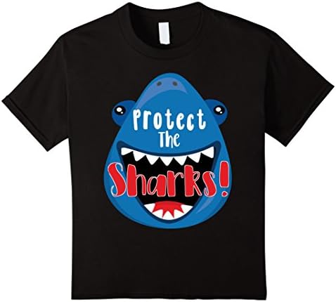 unisex-child Protect The Sharks T-Shirt 12 Black
