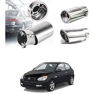 PRIKNIK Silencer Tip Exhaust Pipe Car Stainless Steel Rear Muffler Tip Tail Muffler Tip Pipe Adjustable Car Decoration Exhaust Tip Tailpipe Compatible with Accent Viva