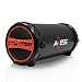 AXESS SPBT1031 Portable Bluetooth Indoor/Outdoor 2.1 Hi-Fi Cylinder Loud Speaker with Built-In 3" Sub and SD Card, USB, AUX Inputs in Red primary