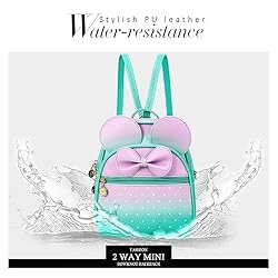 KL928 Girls Mini Backpack Bowknot Polka Dot Cute