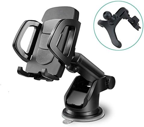Car Phone Holder, Universal Windshield Dashboard Vent Cell Phone Cradles Mount for Smartphone, Mobile Phone, Cellphone