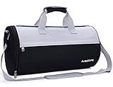 MIER Barrel Travel Sports Bag for Women and Men Small Gym Bag with Shoes Compartment
