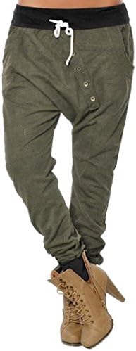 Alixyz Women's Drop Crotch Hip Hop Jogger Harem Pants Fashion Baggy Pants Trousers
