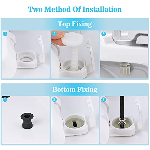 Elongated Soft Close Toilet Seat with GripTight Bumpers MUYE Easy to