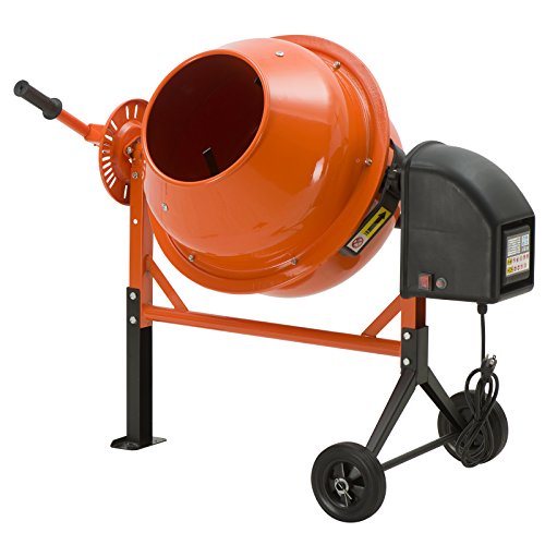Electric Concrete Cement Mixer Portable Barrow Machine Mixing Mortar Stucco and Seeds (1/2 HP 2.5 Cu Ft 230W)