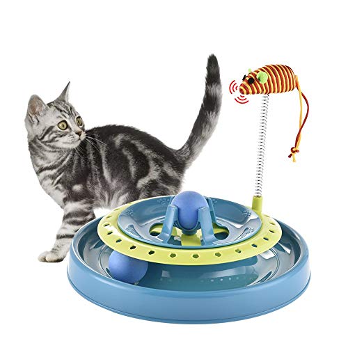 iHOO Cat Interactive Turbo Track Ball Toys Catch The Mouse Exercise Scratcher Roller Turntable Kitten Sway Toy Mental Physical Exercise Amusement Pet Supplies - Thumbnail 7