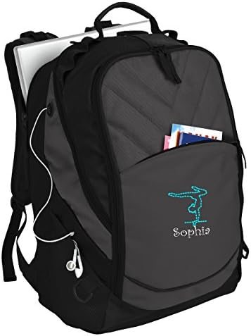 All about me company Gymnastics Personalized Xcape Computer School Bag Backpack (Dark Charcoal/Black)