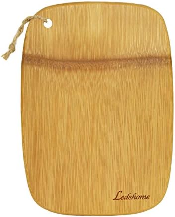 Ledehome Single Piece Premium Organic Bamboo Cutting Board (10 x 7 x 0.4 inches) Chopping Block for Carving Cheese,Meat,Bread,Food