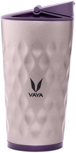 Vaya Drynk Stainless Steel 3-in-1 Water Flask with 2 Cups, 350ml, Purple
