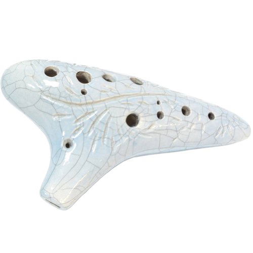 12 Holes Alto C Ceramic Ocarina Flute w/ With Pattern Nice Sound Musical With an Adjustable Lanyard--A Great Gift for Music Lover